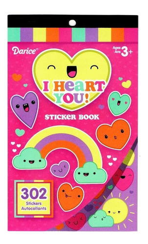 302 Pegatinas Estampas Stickers Corazones Arcoiris Scrapbook