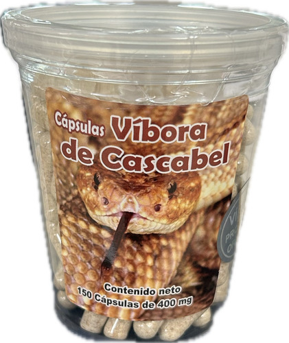 Vibora De Cascabel 150 Cápsulas 400 Mg C/u De Calidad 