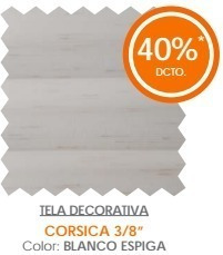 Cortina Plisada Corsica 3/8 Blanco Espiga Flexalum