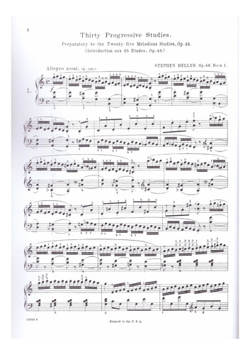 S. Heller: Thirty Progressive Studies Op.46 For The Piano.