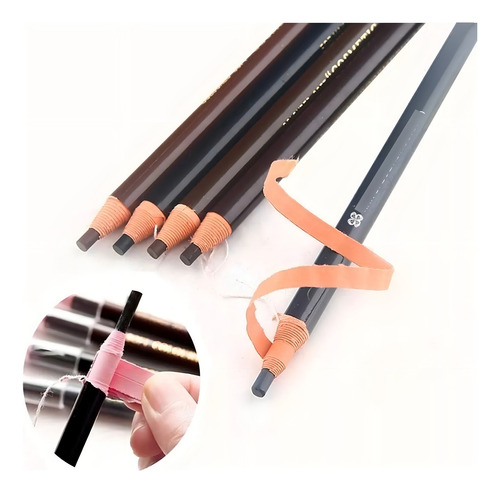 3 Lápiz Para Diseño Delineado De Cejas Microblading Colores Color Negro