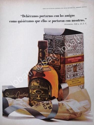 Cartel Publicitario Retro Whisky Chivas Regal 1960s 404