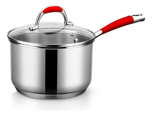 Batería Cocina 12p Swiss Haus Acero Inox Agarraderas Silicon Color Plateado