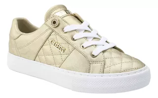 Tenis Guess Mujer/dama Modelo Loven Dorado