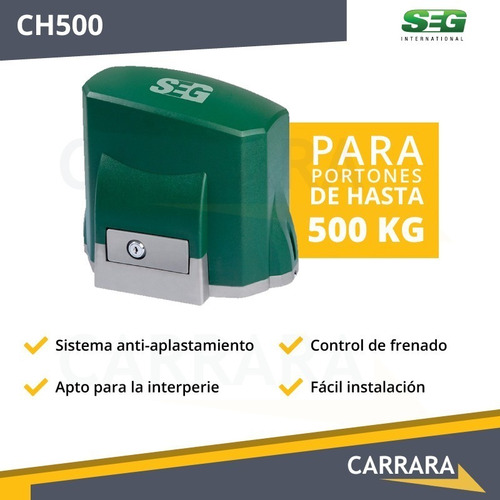 Kit Motor Electrico Seg Portón Corredizo Ch 500kg Automatico