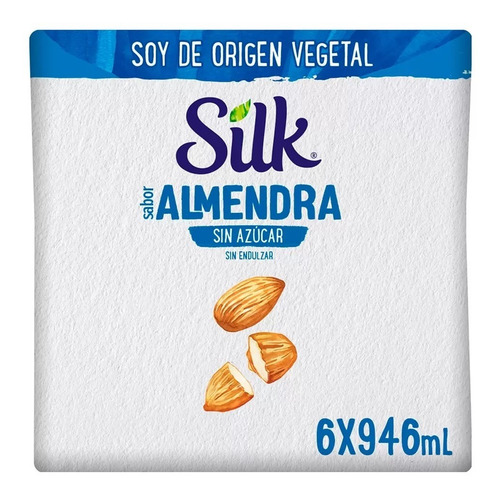 Six Pack Leche Silk Almendra Original Sin Azucar 946 Ml