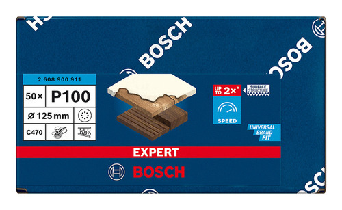 Hoja de lija Bosch EXPERT C470; 125mm G100 50 unidades