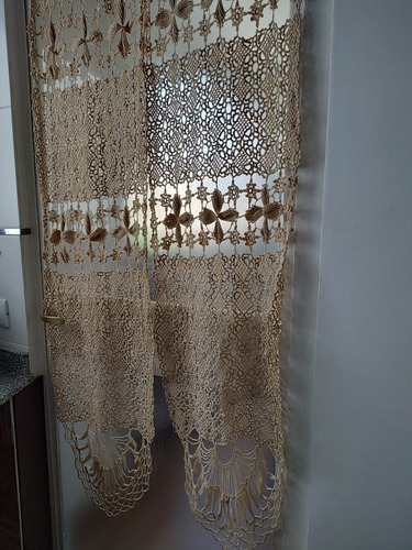 Cortinas Antiguas Hilo Col.crudo Tejidas A Mano,precio X Par