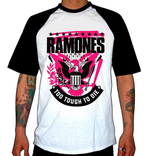 Remera Combinada Ramones  Too Tough To Die 