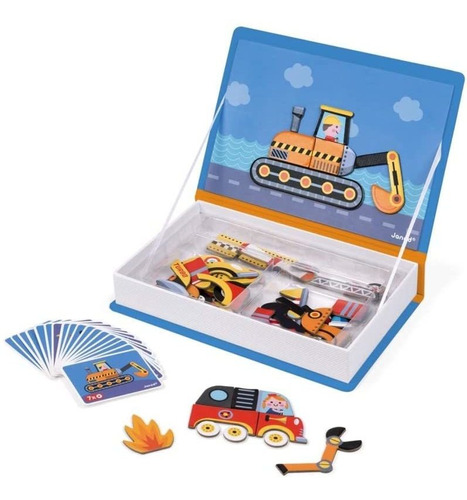 Janod Magnetibook 69 Pc Magnética Racer Juego Vehículos Párr