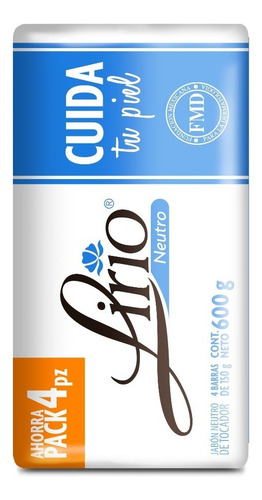 Jabón En Barra Lirio Neutro 4 Barras De 150g