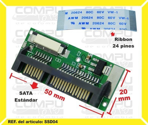 Conversor Zif 1.8p 24 Pines A Sata Ref: Ssd04 Computoys Sas