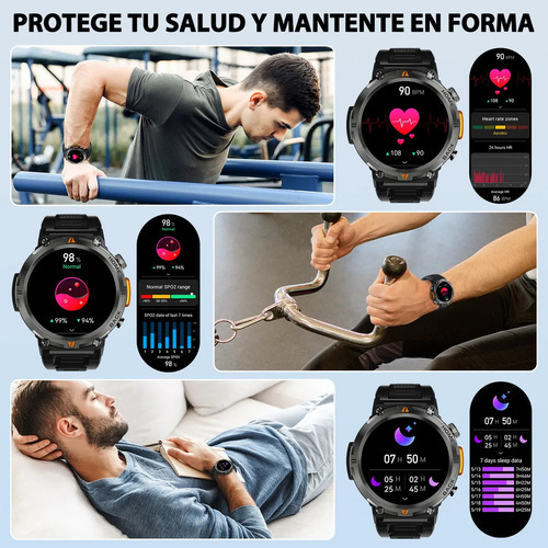Reloj Inteligente Táctico Eigiis Ke3 Con Linterna Dual