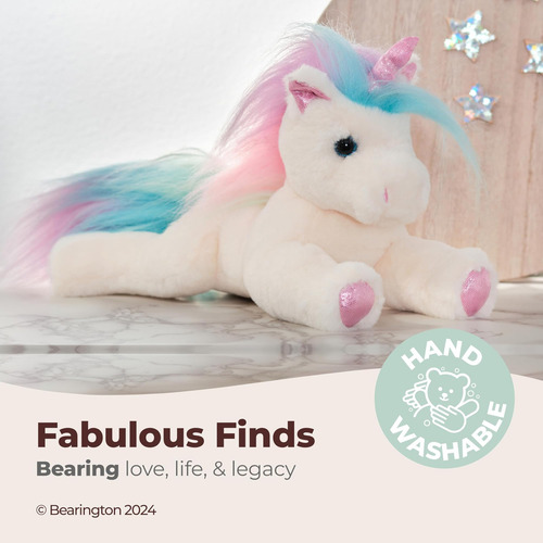 Bearington Lil Rainbow Shimmers The White Unicorn Plush, Ani