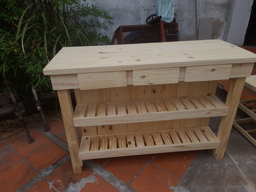 Isla Desayunador De Pino Macizo Listo Para Pintar