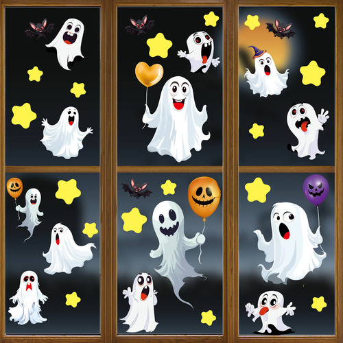Pegatinas De Fantasmas Para Decoración Halloween, Pegatinas