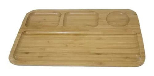 Bandeja De Madeira Bambu Tábua Prato Petisqueira 32cm