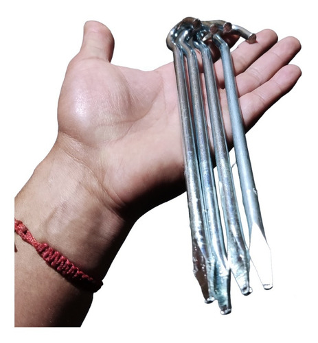Imagen 3 de 6 de Estacas Camping Tienda De Campaña 21 Cm X 8 Mm 4 Unidades