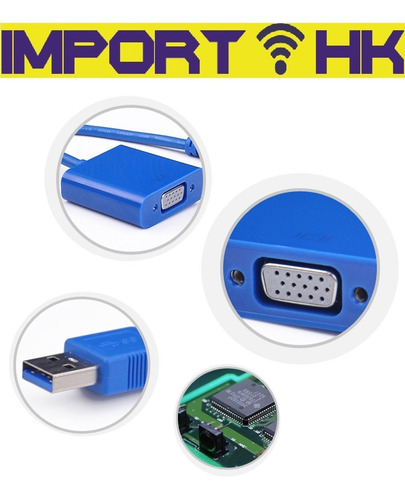 Imagen 6 de 7 de Adaptador Convertiror Usb 3.0 A Vga Pc Laptop Proyector