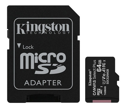 Imagen 1 de 4 de Memoria Micro Sd Kingston 64gb Canvas Select Plus Clase 10 