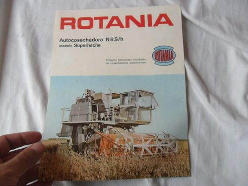 Folleto Rotania N8 Antiguo Tractor Cosechadora Trilla Campo