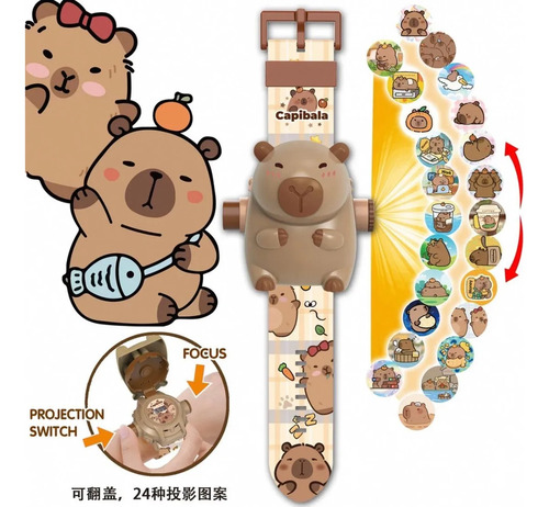 Reloj Proyector Infantil Con 24 Imagenes Varios Personajes Capybara-capibara
