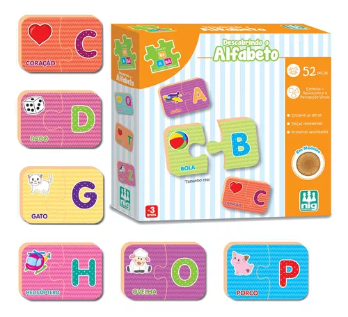 Jogo Educativo - Bê-a-Bá - Descobrindo o Alfabeto - Nig Brinquedos