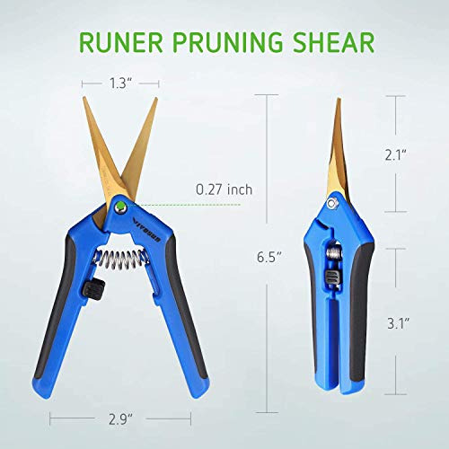 Tijeras De Podar Manual Con Hoja Curvada Mango De Goma Azul