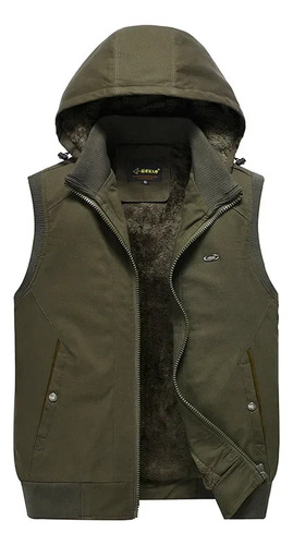 Chaleco Casual De Invierno Con Capucha Y Forro Polar Para Ho