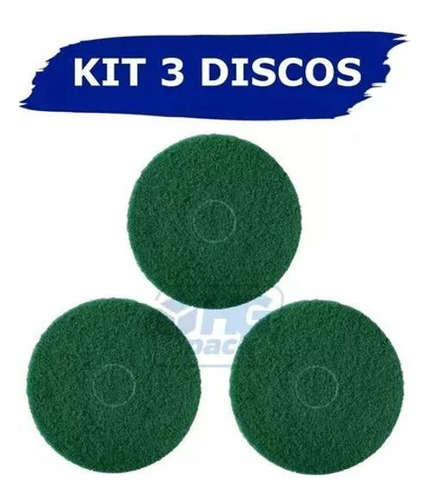 3 Disco Limpeza Verde 350mm Enceradeira Scotch-brite 3m