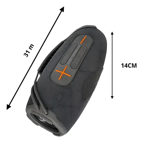 Caixa de Som Portátil Kaidi KD-832 55W Bluetooth IPX6 Preto