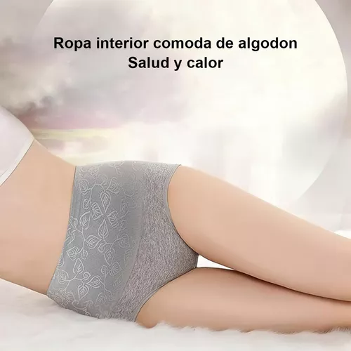 6 Pcs Bragas De Algodón De Cintura Alta Para Calzones Mujer