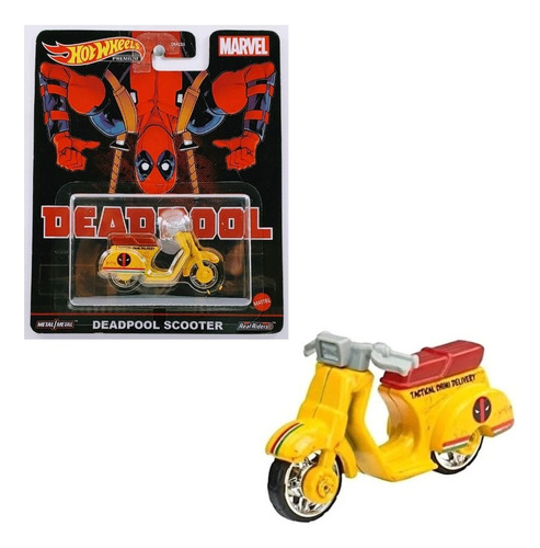 Moto Hot Wheels Scooter Deadpool  Premium Marvel Mattel