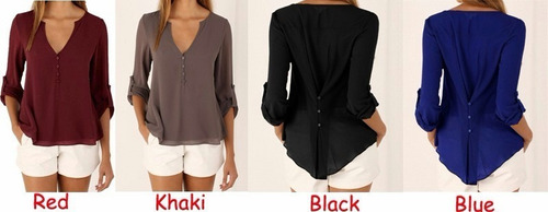Blusa Abotonada Atras Y Adelante Talle Grande