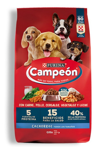 Alimento Campeón para perro cachorro todos los tamaños sabor mix en bolsa de 4kg