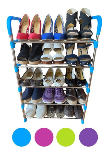 Zapatera 15 Pares Armable 5 Niveles Organizador Rack Zapatos Color Azul