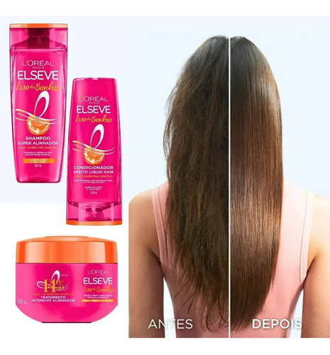 Kit Elseve Liso Dos Sonhos 4 Itens Versão 400ml