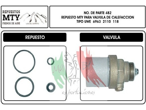 Frenos De Aire Repuesto Mty 482 P/ Válvula De Calefacción