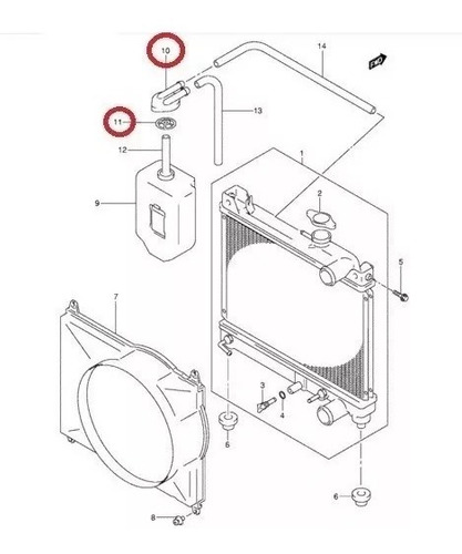 #c Tapa Agua Refrigerante Grand Vitara Xl5 Xl7 2 Picos (15v)