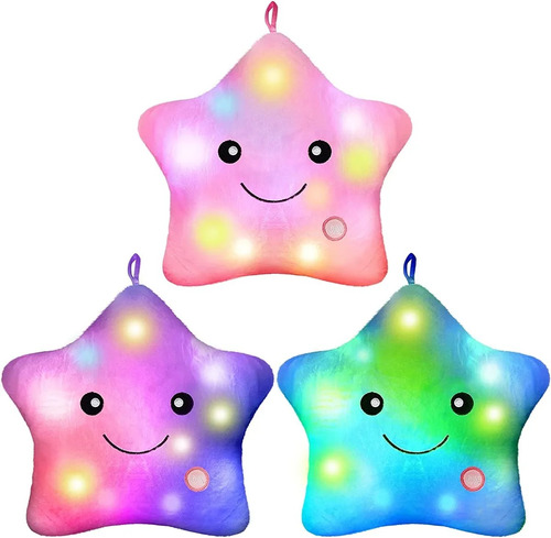 Peluche De Estrella Con Luces Led Almohada 