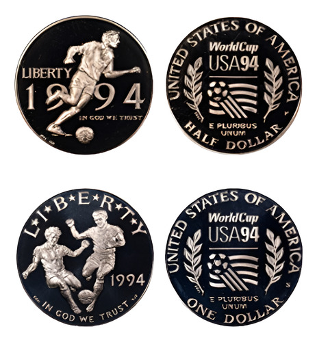 Moedas Prata E Cupro-níquel Da Copa Do Mundo Fifa - Eua 1994