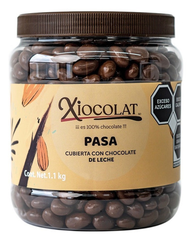 Pasas Con Chocolate De Leche ( 1 Vitrolero De 1.1kg)