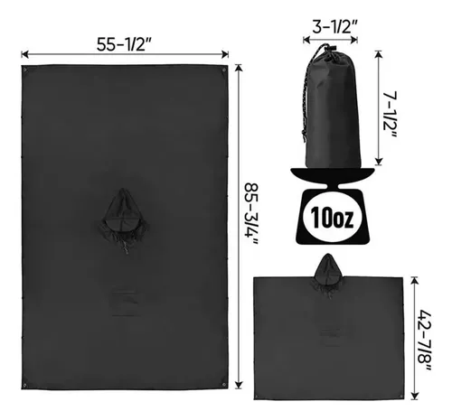 Portátil Capa Impermeable Para Lluvia Tipo Manga Con Capucha