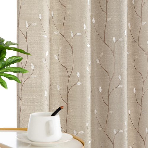 Topick Juego De Cortinas Semitransparentes Beige Para Sala .