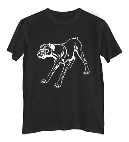 Remera Hombre Color Perro Boxer Silueta Vector