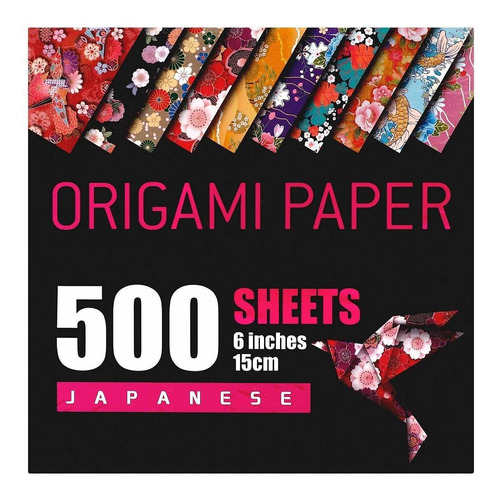 Papel De Origami Japonés Washi 500 Hojas  10 Colores V...