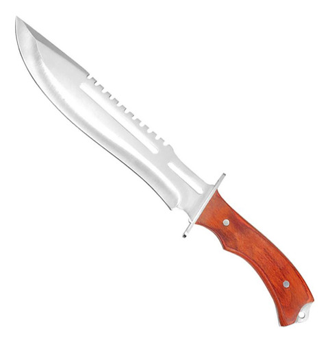 Cuchillo Monte Táctico Navaja Mango De Madera 41 Cm Militar Supervivencia Caza Y Pesca Hoja Acero Inoxidable 420 Incluye Funda De Nylon