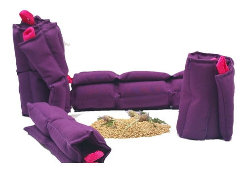 Kit De 5 Compresas Terapéuticas De Semillas Morado