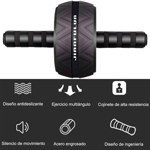 Rueda Abdominales Con Esterilla | Ejercicio En Casa Negro