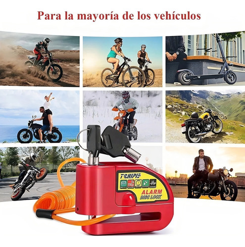 Alarma Motocicleta Bloqueo Impermeable Freno Disco Candado